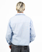 Camicia Cropped Boxy Fit in Cotone Azzurro Chiaro - Imperial