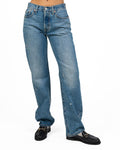 Jeans Straight Leg in Denim Medio con Applicazioni di Borchie e Strass - Levi's