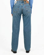 Jeans Straight Leg in Denim Medio con Applicazioni di Borchie e Strass - Levi's