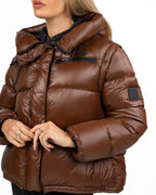 Piumino Cangiante Marrone Cioccolato con Cappuccio - Montereggi