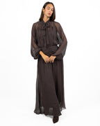 Abito Lungo Scivolato in Chiffon moro - Marella