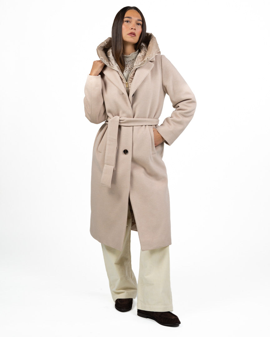 Cappotto Lungo Combinato beige - Emme Marella