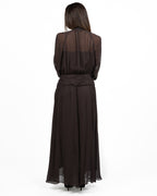 Abito Lungo Scivolato in Chiffon moro - Marella