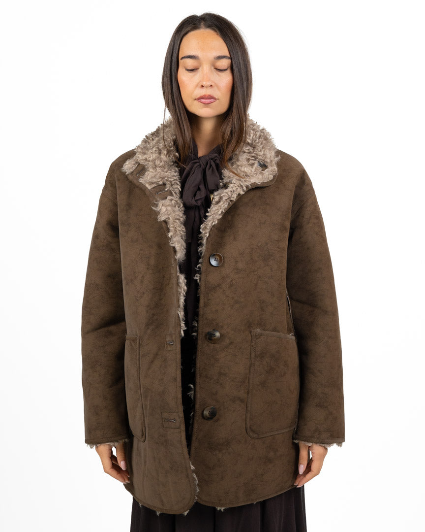 Cappotto Montoncino Reversibile Scamosciato / Bouclé - Tavus