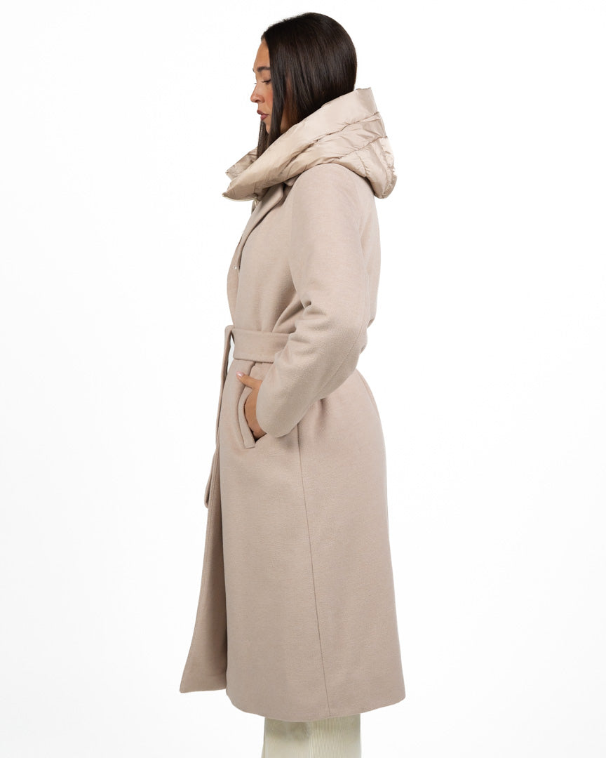 Cappotto Lungo Combinato beige - Emme Marella