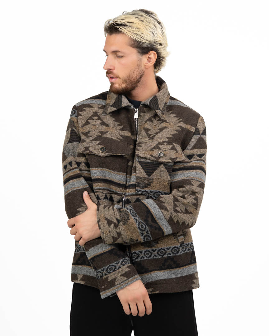 Overshirt / Camicia-Giacca con Motivo Azteco / Etnico - Berti Mode Collection