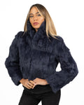 Giacca Corta in Pelliccia blu navy - Berti Mode Collection