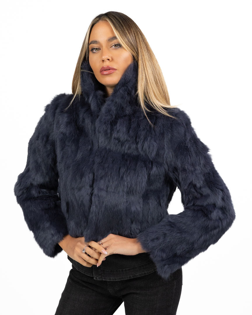 Giacca Corta in Pelliccia blu navy - Berti Mode Collection