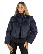Giacca Corta in Pelliccia blu navy - Berti Mode Collection