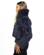Giacca Corta in Pelliccia blu navy - Berti Mode Collection