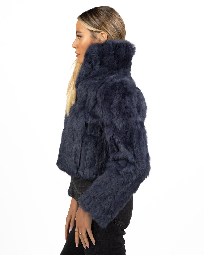Giacca Corta in Pelliccia blu navy - Berti Mode Collection