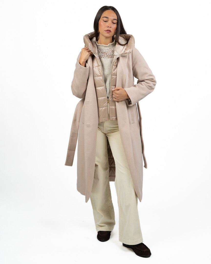 Cappotto Lungo Combinato beige - Emme Marella
