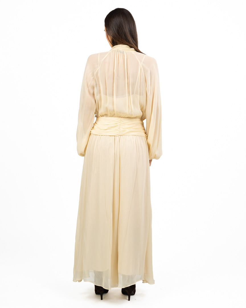 Abito Lungo Scivolato in Chiffon latte - Marella