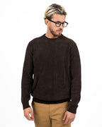 Maglione Girocollo in Maglia a Costine / Chenille moro - Antony Morato