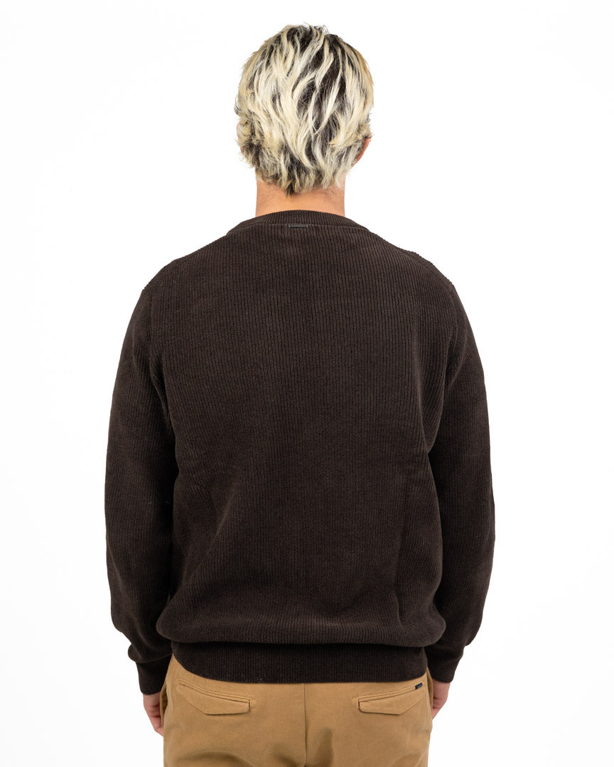 Maglione Girocollo in Maglia a Costine / Chenille moro - Antony Morato