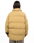 Piumino Oversize Sabbia/Cammello in Stile Caban con Dettagli in Velluto - EleH