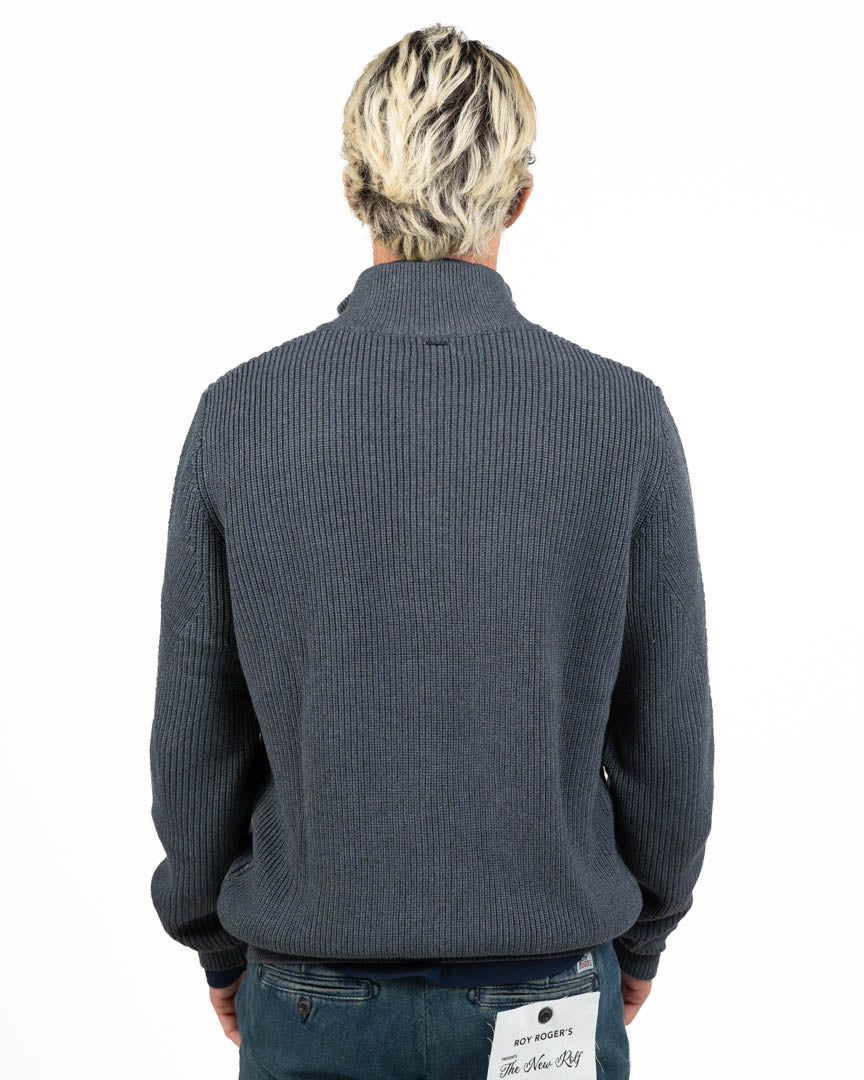 Cardigan in Maglia a Costine con Zip Integrale grigio - Antony Morato