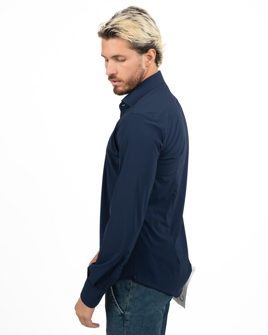 Camicia Tecnica No-Stiro Traspirante blu - Bottega Artigiana