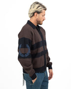 Fred Perry – Cardigan / Jacket in Maglia Zip Full-Zip a Righe Horizontal