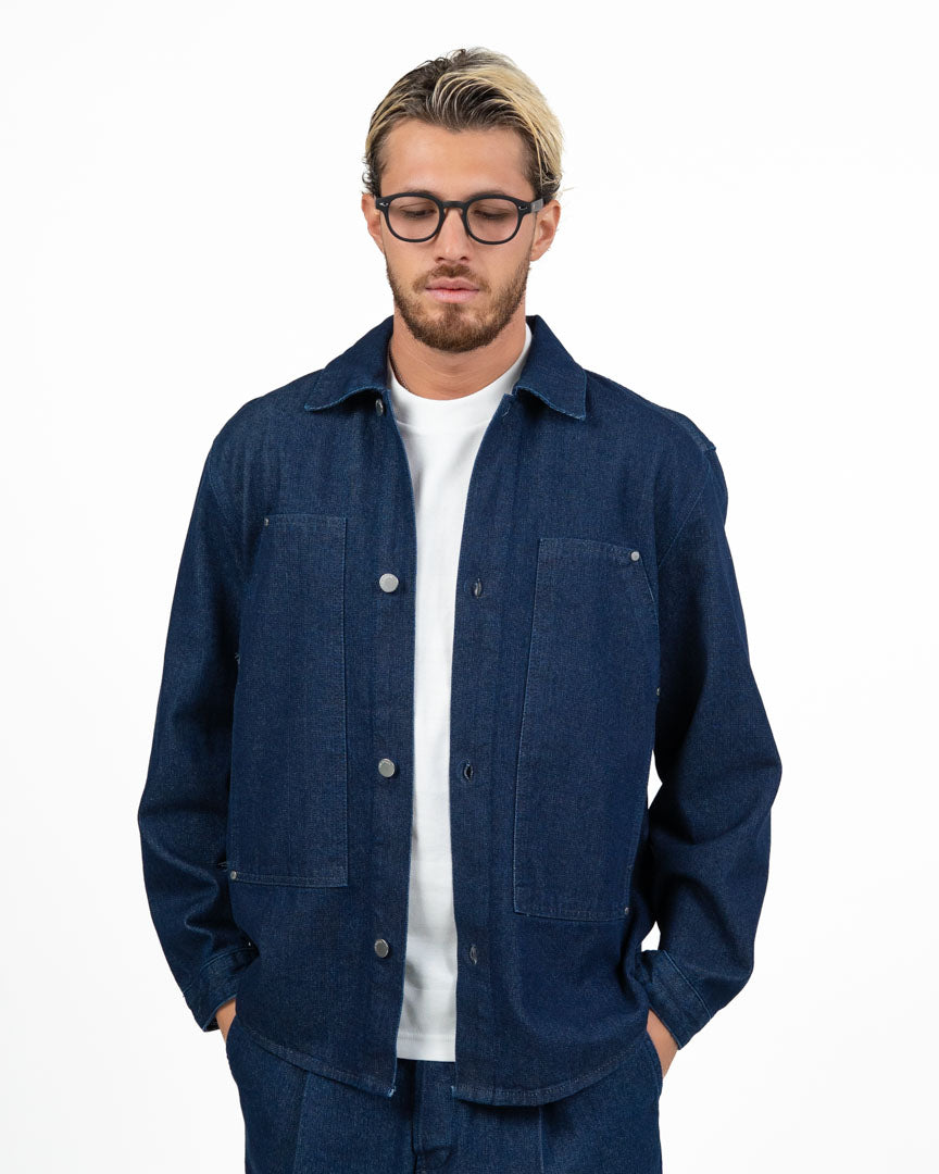 Overshirt in Denim Scuro - I'M Brian