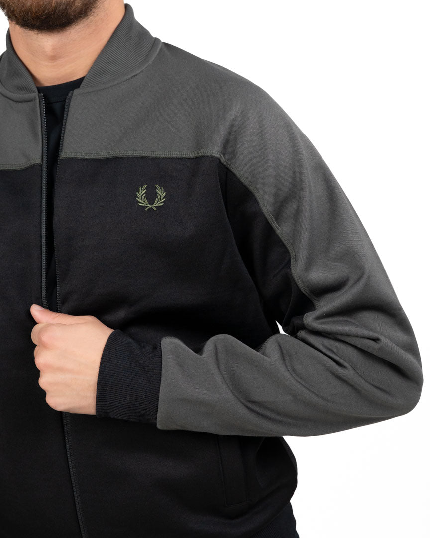 Fred Perry – Felpa Track Jacket Full-Zip Bicolor