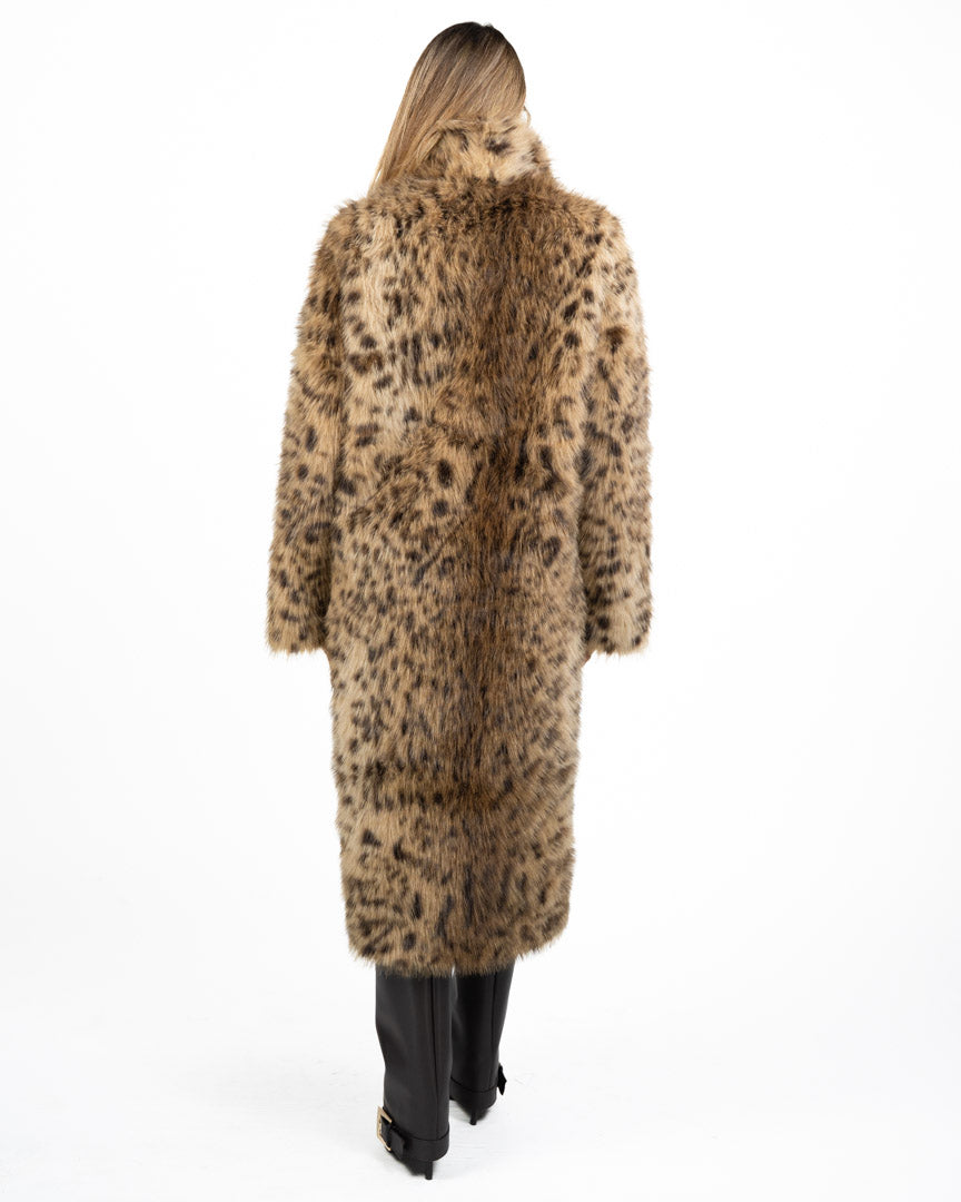 Cappotto Lungo in Ecopelliccia Animalier - Berti Mode Collection