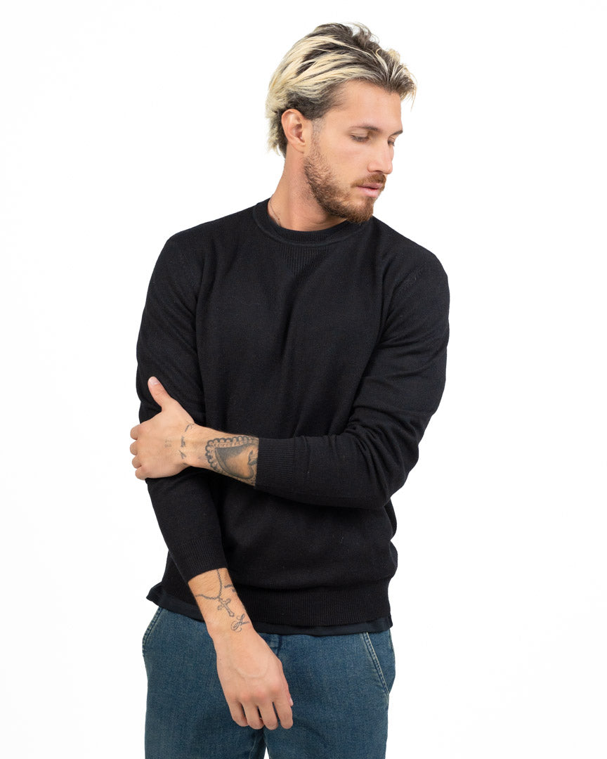 Maglione Girocollo Essential nero - Antony Morato
