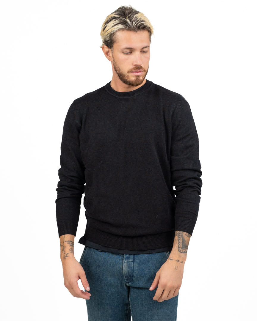 Maglione Girocollo Essential nero - Antony Morato