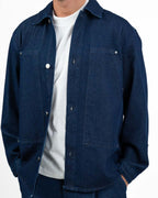 Overshirt in Denim Scuro - I'M Brian