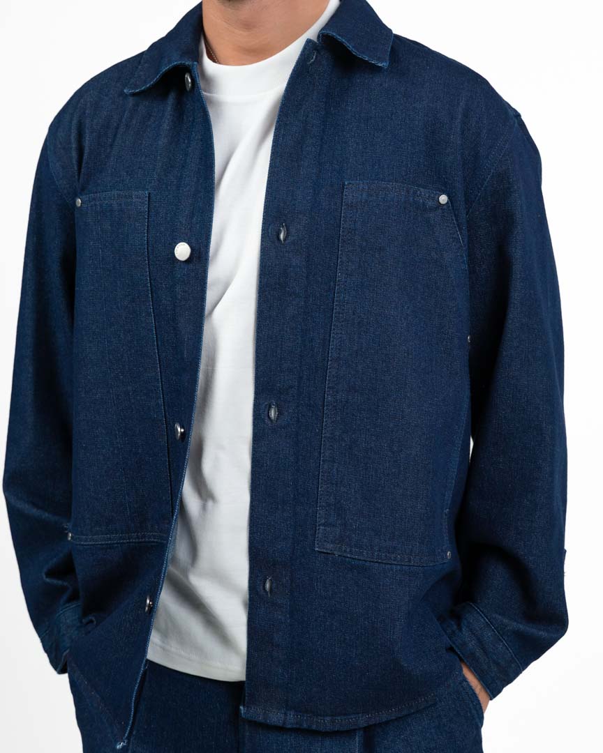 Overshirt in Denim Scuro - I'M Brian