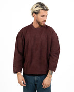 Maglione Girocollo Oversize in Filato bordeaux - Berna