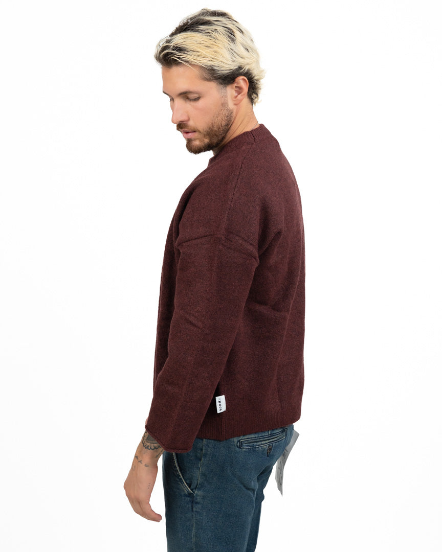 Maglione Girocollo Oversize in Filato bordeaux - Berna