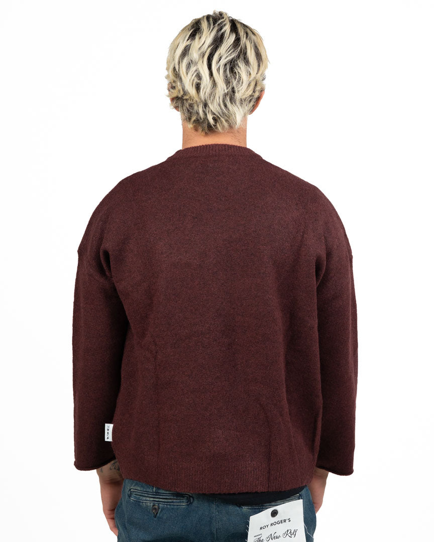 Maglione Girocollo Oversize in Filato bordeaux - Berna