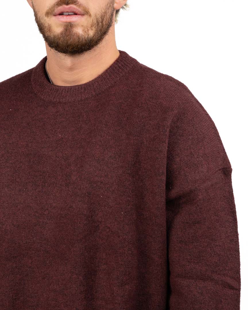Maglione Girocollo Oversize in Filato bordeaux - Berna