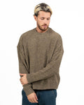 Maglione Girocollo Oversize in Filato Bouclé / Texture Effetto Orsetto - Over/d