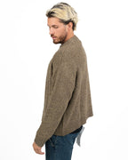 Maglione Girocollo Oversize in Filato Bouclé / Texture Effetto Orsetto - Over/d