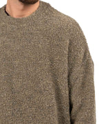 Maglione Girocollo Oversize in Filato Bouclé / Texture Effetto Orsetto - Over/d