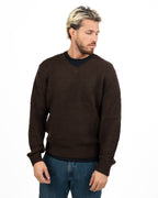 Maglione Scollo a V in Maglia a Costine moro - Antony Morato