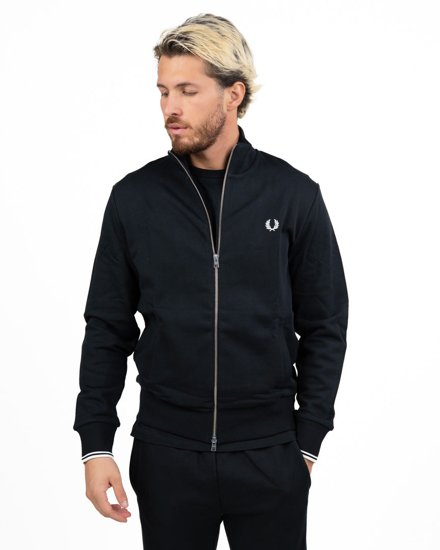 Fred Perry – Felpa Track Jacket Full-Zip con Dettaglio Twin Tipped sui Polsini