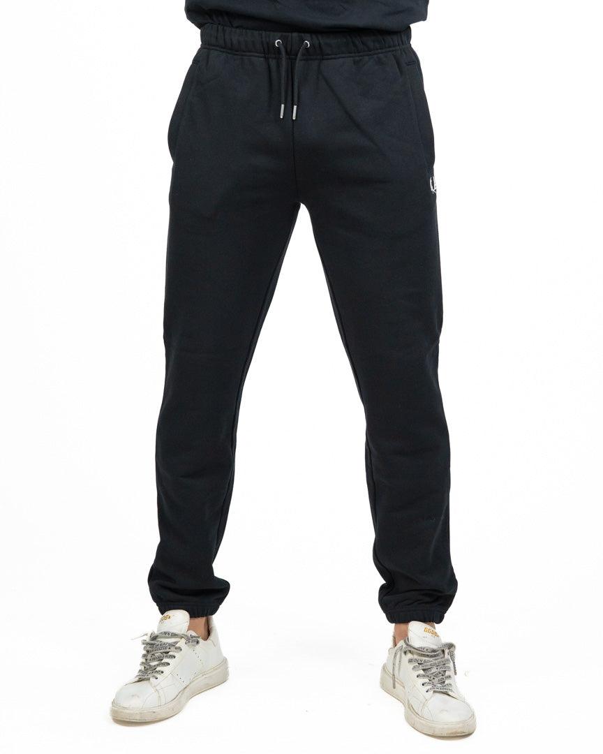 Fred Perry – Pantalone Sweatpants Tinta Unita Nero con Coulisse