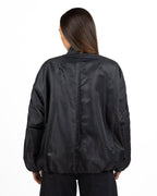 Giubbino Bomber Oversize in Nylon Satinato con Ricami di Perline - Souvenir