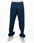 Pantaloni Denim con Pinces a Gamba Larga - I'M Brian