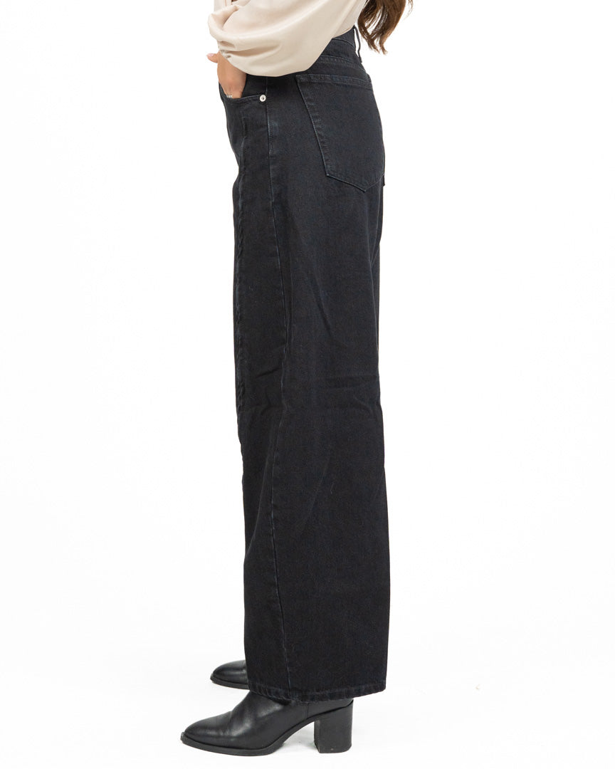 Jeans Wide Leg Trasformabile con Zip Frontali Integrali - Vicolo
