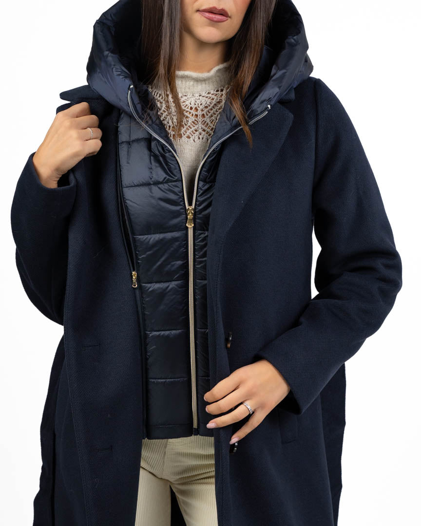 Cappotto Lungo Combinato blu - Emme Marella