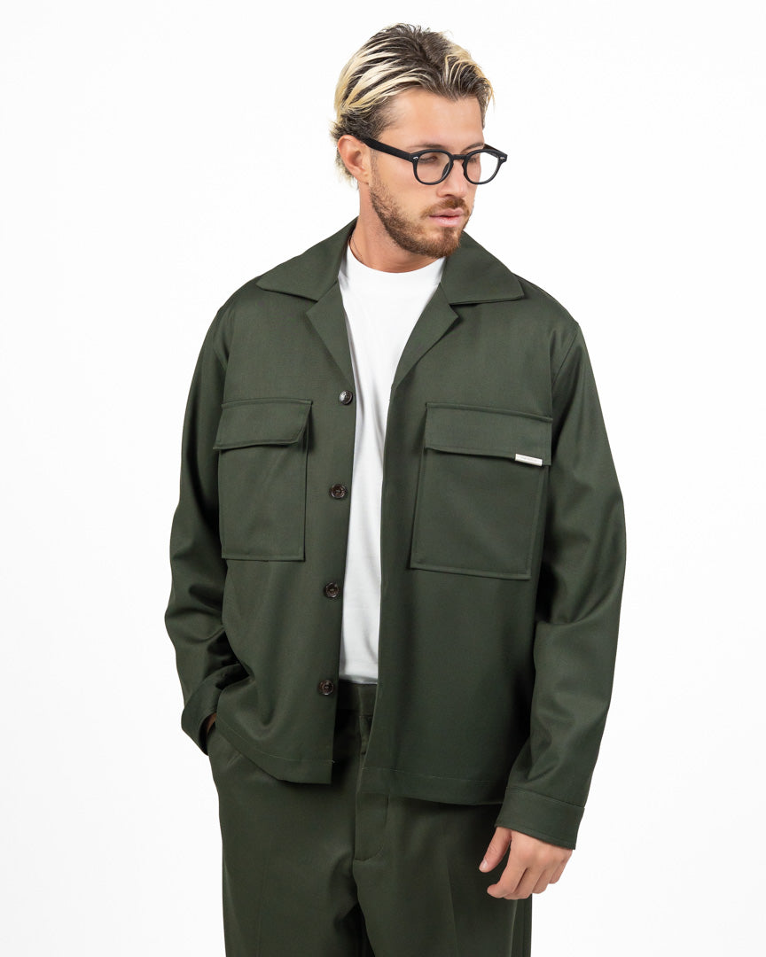Overshirt Verde Militare con Tasche Frontali - I'M Brian