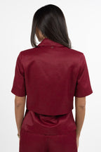 Giacca Crop Satin Color Ciliegia – Gaudì