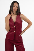 Gilet Sartoriale Satin Color Ciliegia – Gaudì