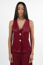 Gilet Sartoriale Satin Color Ciliegia – Gaudì