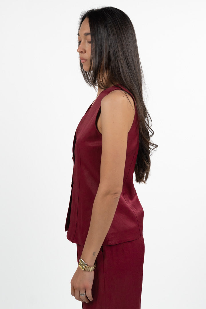 Gilet Sartoriale Satin Color Ciliegia – Gaudì