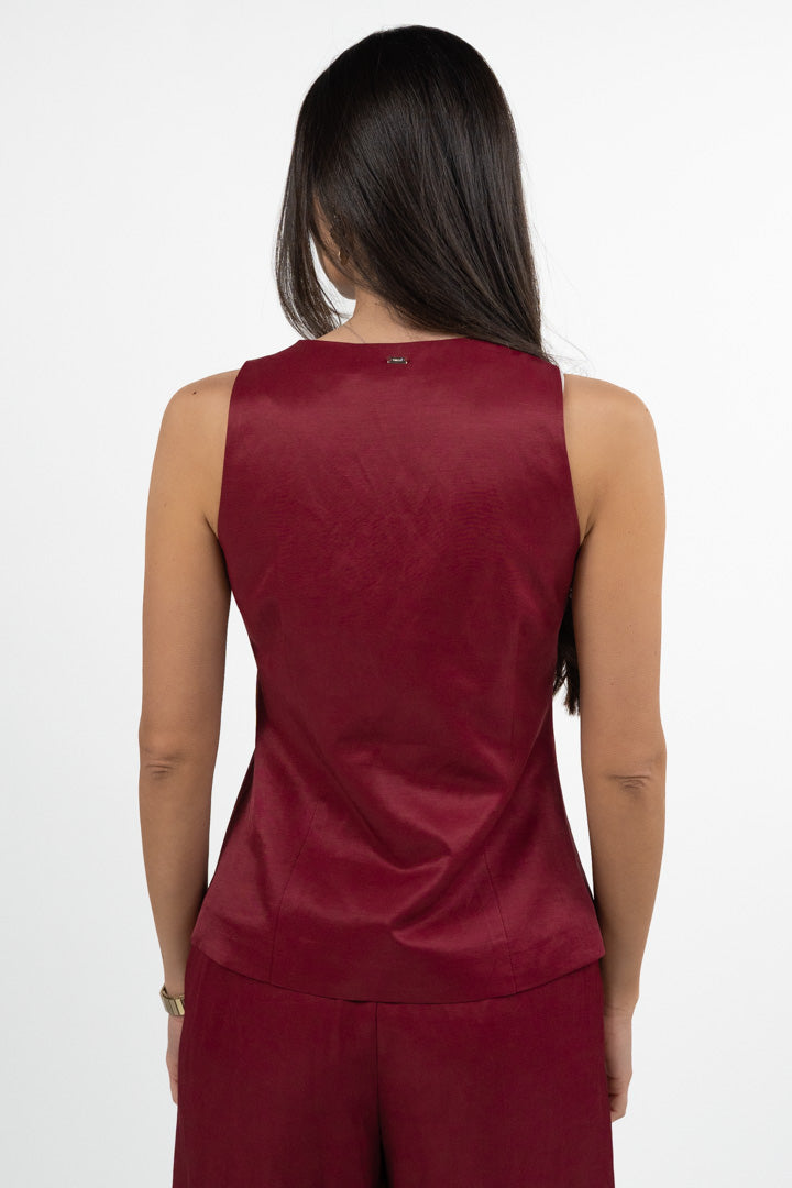 Gilet Sartoriale Satin Color Ciliegia – Gaudì